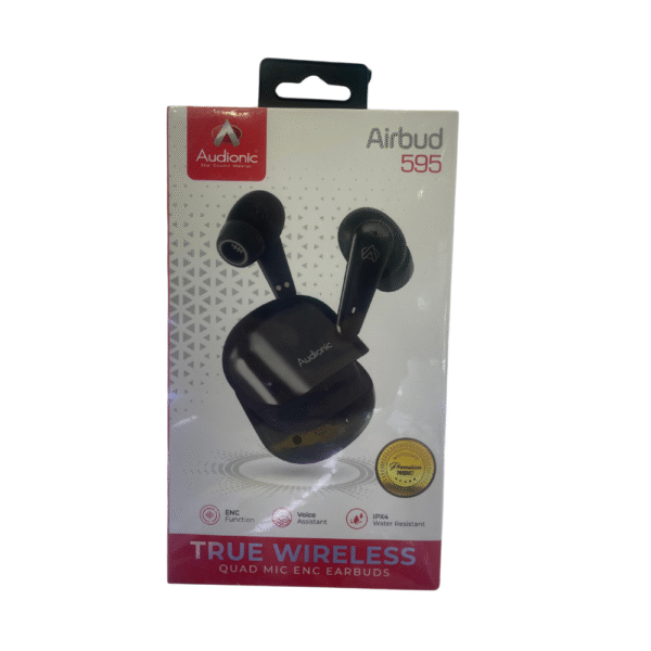 Audionic Signature Earbuds, Quad Mic With ENC, Water Proof, 400mAh Case & 40mAh Earbud Battery, Black, S-650